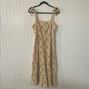 PAIGE Yellow Floral Midi Dress